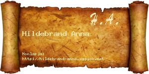 Hildebrand Anna névjegykártya